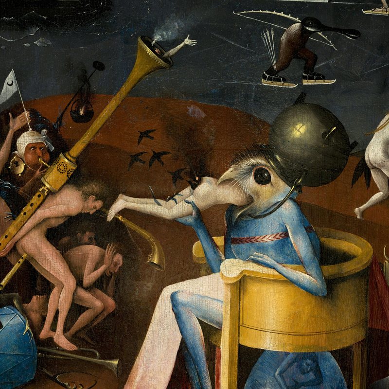 Detail: the bird-headed Prince of Hell