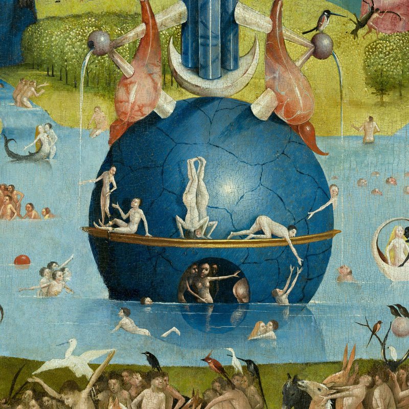 Detail: a blue sphere